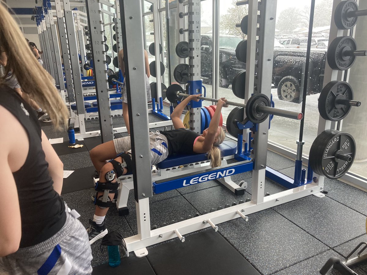 mountiewbb's tweet photo. She’s back!  @KateMiller222 in team workout today just 3 weeks after surgery.  Winners Win!  Go Mounties! https://t.co/Y8UxRxfzId
