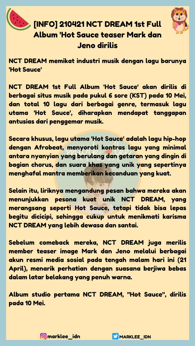 Lirik hot sauce nct dream