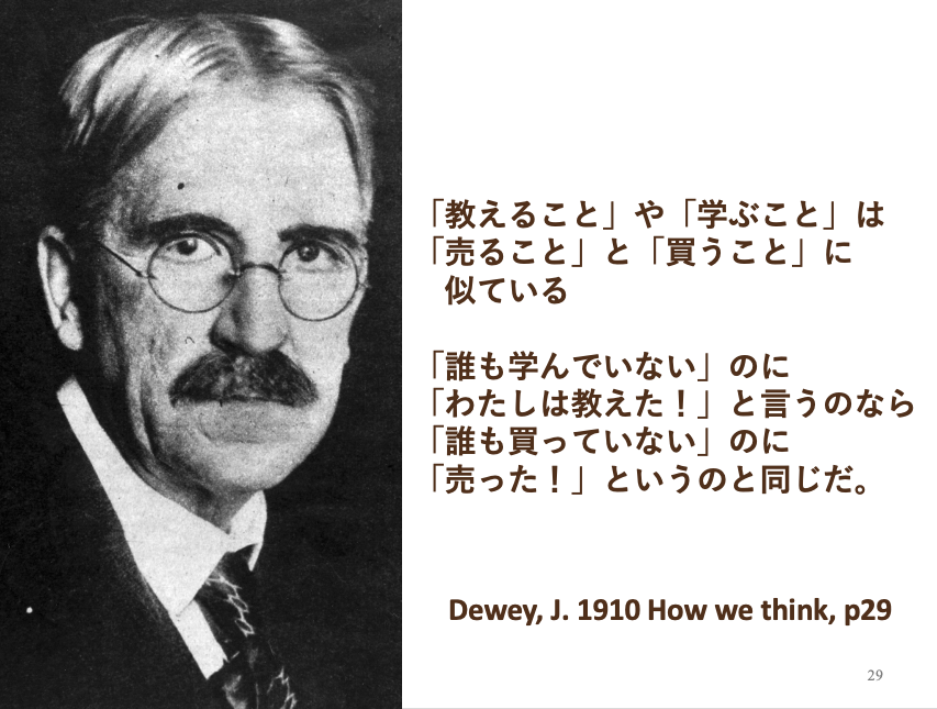 nakaharajun's tweet photo. デューイはいつも「ぶっこんでくるわ」（笑）
授業づくり中。
スパイシースライドを入れておきました。 https://t.co/cOeIYyKV80