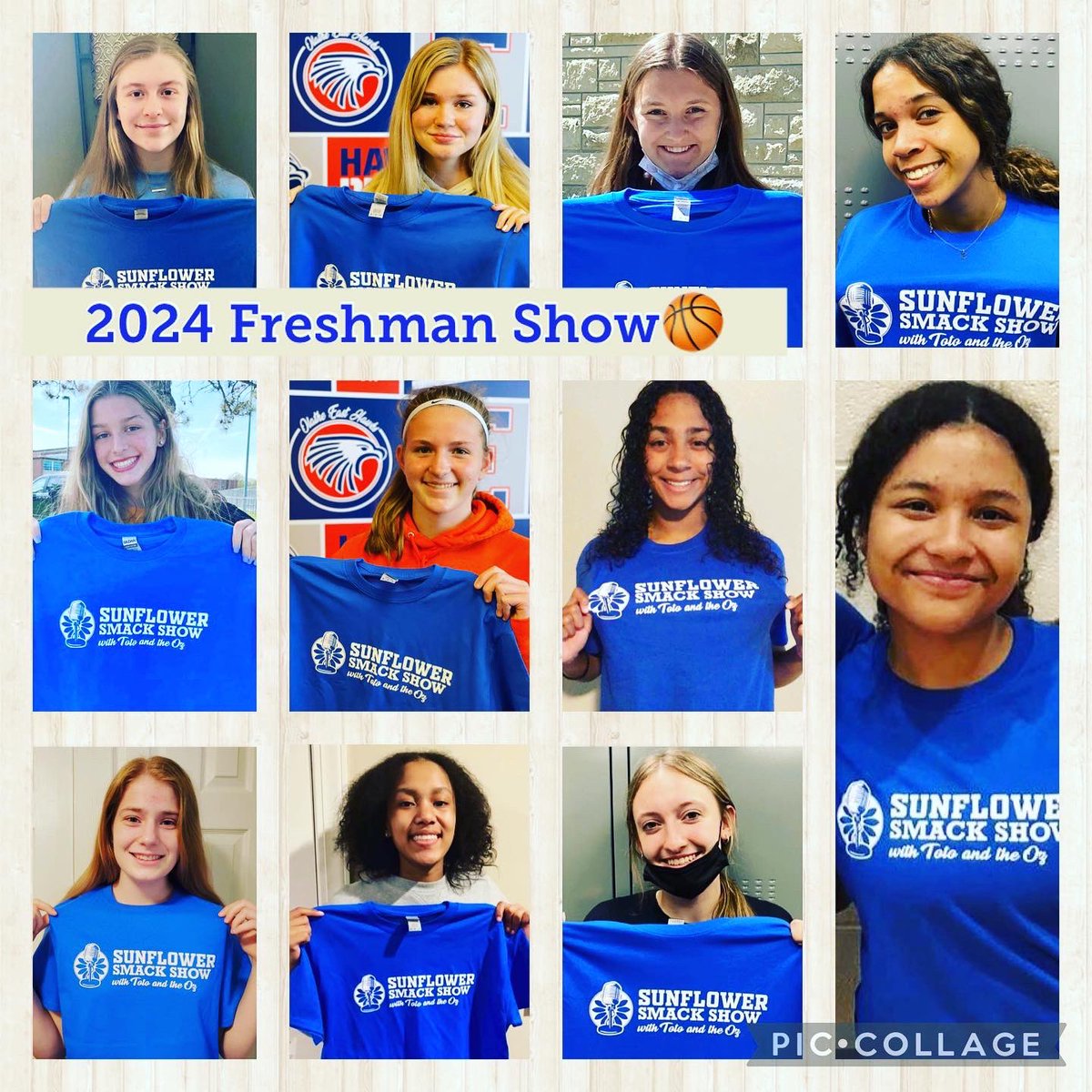 SunflowerSmack's tweet photo. We’re going to follow these 11 “Fabulous Freshman” SFL Class of ‘24 🏀-ers the next 4 years...enjoy the ride! #KSHoops #FreshmenHoops @OS_LadyFalconBB @Ravenhoopsquad @smegirlsbball @OEWBB_Boosters @WECoachMRabbitt @LadyRaidersSMS @GEGBB https://t.co/ZSYzypxZzI
