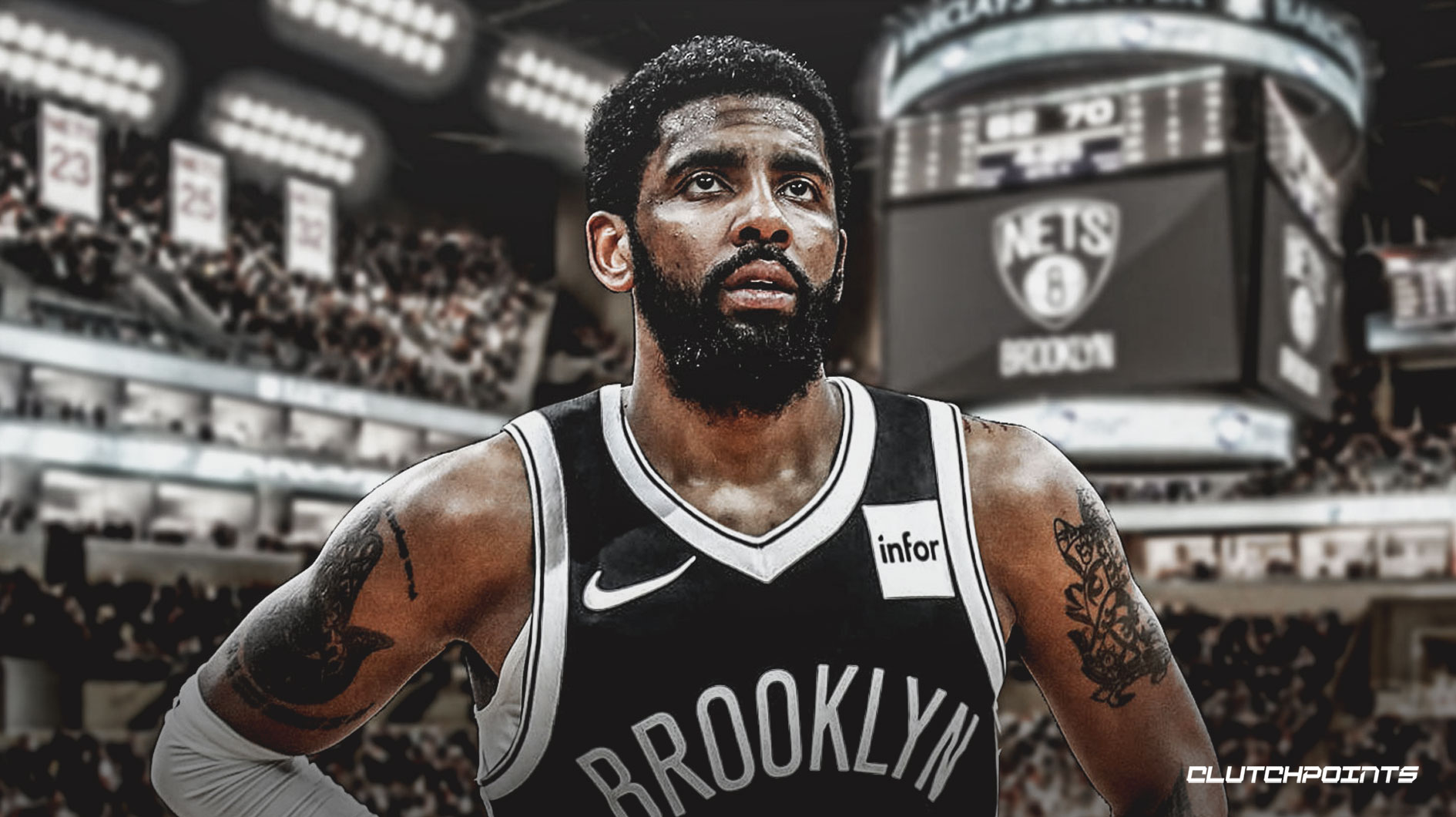 kyrie in a nets jersey