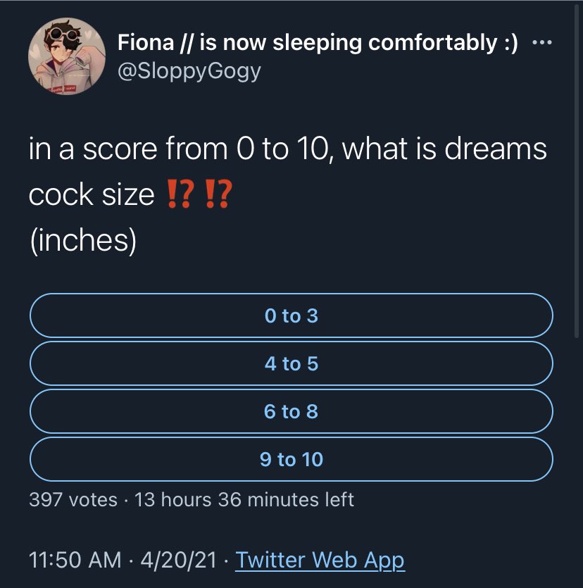 tw- a lot of weird sh*ti’m sorry. but this had to be said. this isn’t ok. accusing dream of doing this and putting this as twitter poll? there’s absolutely no proof he did or did not but dream would never. people will spread what they want but come on people.