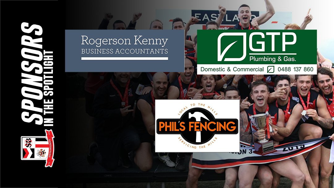👏Sponsors under the spotlight 😄
We encourage all our members, players to support the business that supports us. This week under the spotlight is:
⭐️Rogerson Kenny Business Accountants
⭐️GTP Plumbing And Gas
⭐️Phil's Fencing

#GoSouth #Loveoursponsors