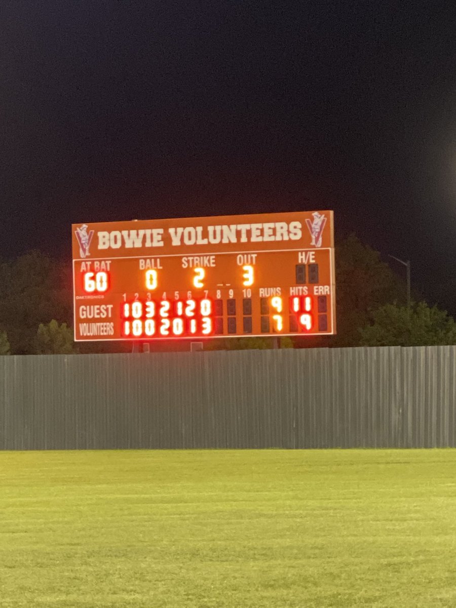 Sam Houston Baseball with the district win 9-7 over Bowie.