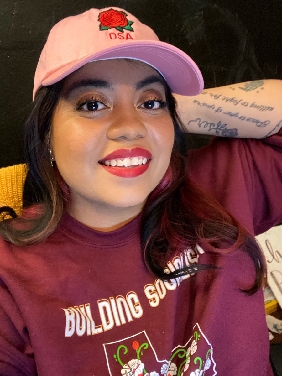 For folks wondering if <a href="/meganromer/">Megan Romer</a> and I were on tonight’s <a href="/DemSocialists/">DSA</a> Q&amp;A call in the same swag— hell yeah we were !!