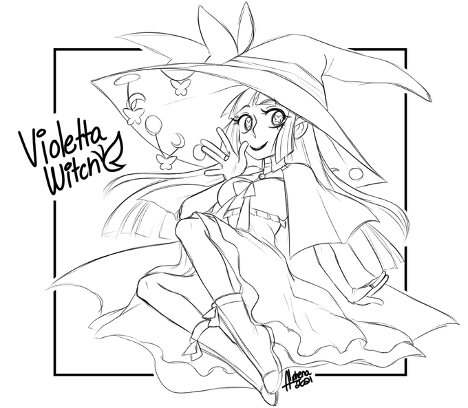 I SAID I'D DO FANART SO I DID FANART

First on da list is @ViolettaWitch , she's great and her streams are fun! Love a fellow Void Witch! 

#Violettart 