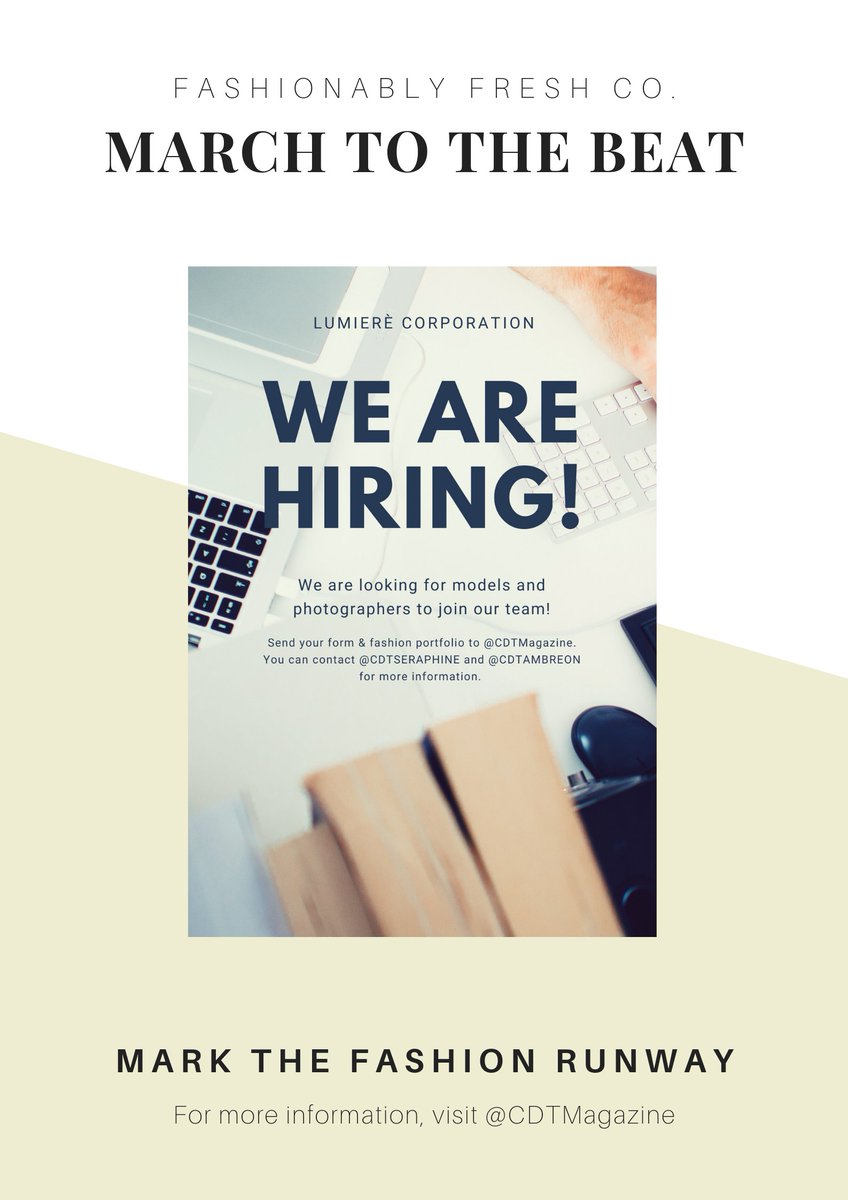 CDTMagazine's tweet photo. Heads up, civilians! 

Come and be one in Lumierè Corporation. We are opening our doors to the applicants. Kindly answer the form and send your portfolio. The details are on the thread. Wait for the confirmation of COO, Harris Ambreon Xu. (@CDTAMBREON) https://t.co/znImXM5jYi
