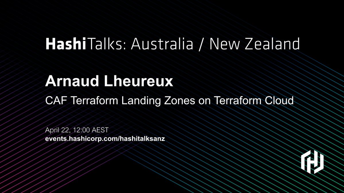 Join me tomorrow to talk about #cloudadoptionframework for #azure on #terraform at #hashitalk ANZ - Registration here events.hashicorp.com/hashitalksanz - I heard the MC is amazing <a href="/LachieWhite7/">Lachlan White</a> ;)