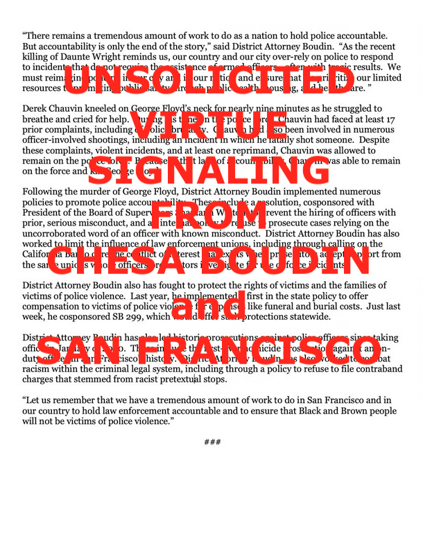 @chesaboudin REVISION from @chesaboudin, honorable  #SanFrancisco District Attorney: #ChauvinTrial #ChauvinTrail #Chauvin #chauvinverdict