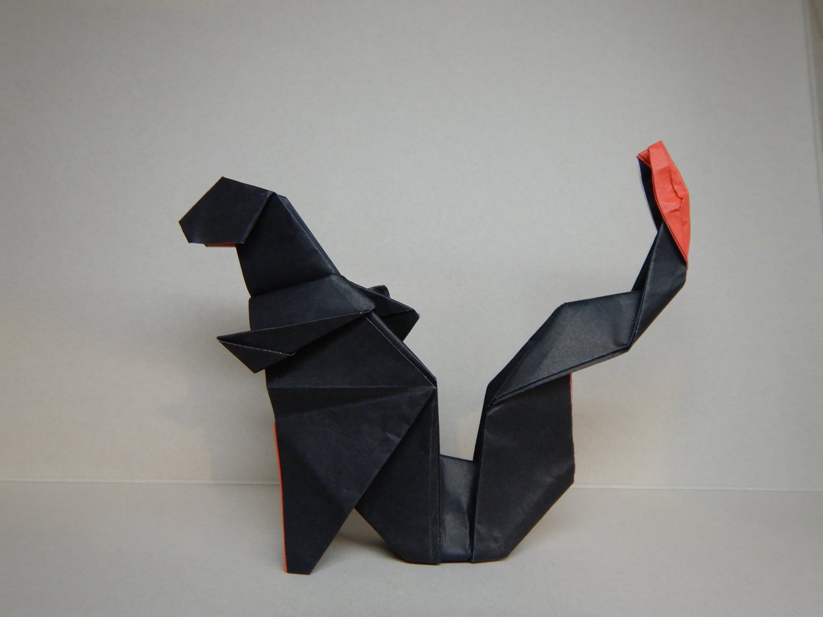 Examples ゴジラ Godzilla 折り紙 Origami 猫怪獣ノラのイラスト