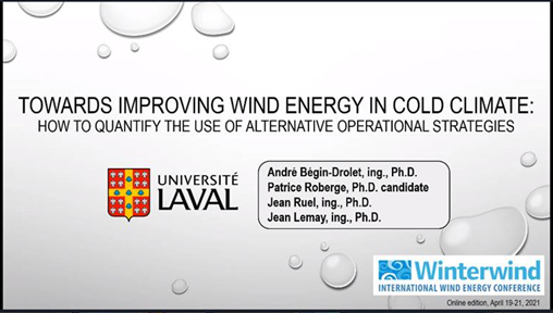 CanadaSweden's tweet photo. Interesting presentation by @universitelaval researchers on how to quantify #windenergy losses in #coldclimates at #Winterwind2021. An ice detection sensor has been launched as a research spin-off! https://t.co/IFpsb9uHsq https://t.co/yTnAIdCbhp