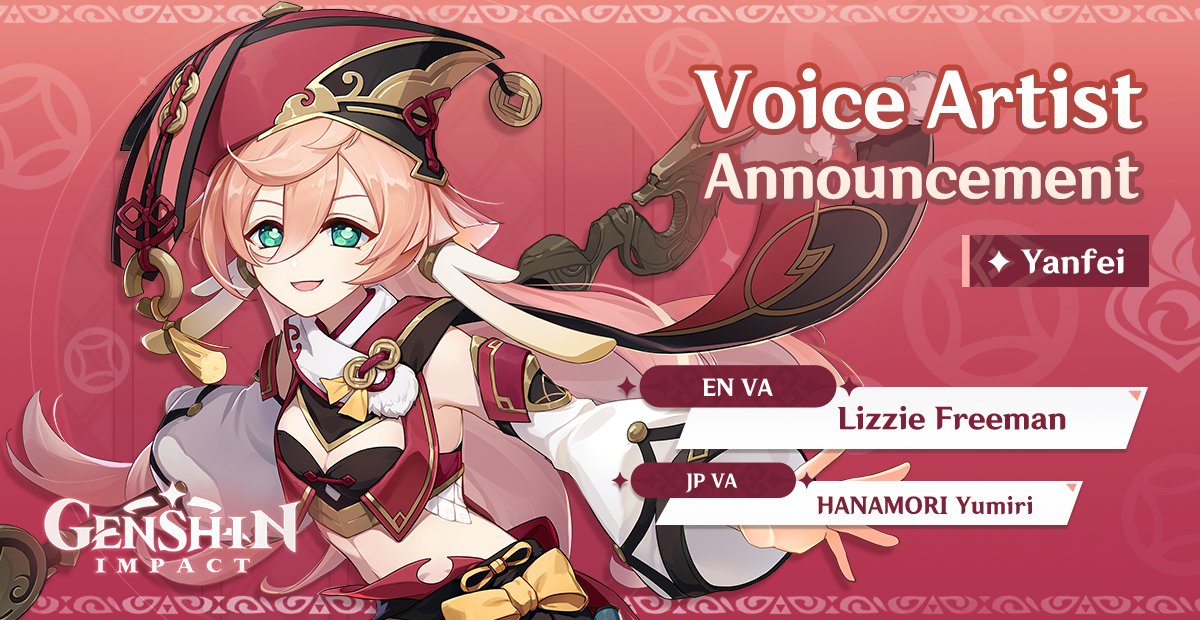 Voice Actor Announcement

Yes, one should adhere to the rules, but one should also adapt to the situation, no?

Voice Actor
EN VA: Lizzie Freeman
JP VA: HANAMORI Yumiri

Click here to listen >>>
genshin.mihoyo.com/en/character/l…

#GenshinImpact
