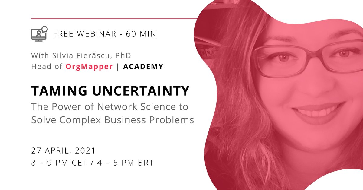 Our upcoming #webinar is designed for #HR, OD and CM executives, consultants and #researchers to uncover the power of #ONA for solving business problems.

Explore more:
👉 bit.ly/31z5ZSJ