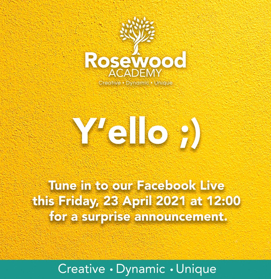 We've got a SPECIAL ANNOUNCEMENT this Friday!😎 

Tune in to our Facebook Livestream this Friday at 12:00 to hear all about it! 

Can you guess what's happening?🤔

#RosewoodCares #EverywhereYouGo