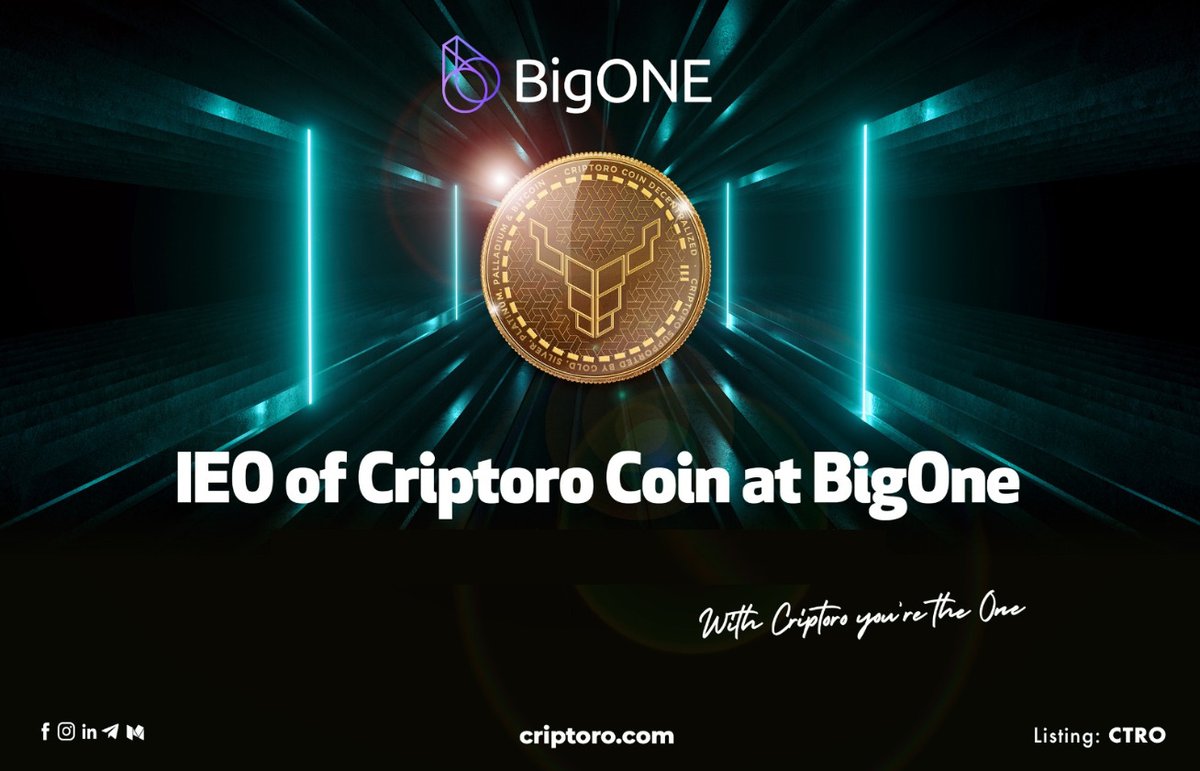 CriptoroEs's tweet image. BigONE will Launch CTRO and Open 2 Rounds of Subscriptions
support.bigonechina.com/hc/en-us/artic… @BigONEexchange 

#CTRO #criptoro #criptorocoin #IEO