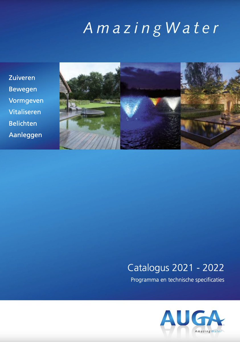AugaInfo's tweet photo. de AUGA CATALOGUS 2021-2022 staat online, o.a. met de nieuwe producten: https://t.co/Enge9dJfuF. Liever een gedrukte versie: https://t.co/UFG8mneF26
#vijverbenodigdheden #fonteinen https://t.co/XCM0GnLZGj