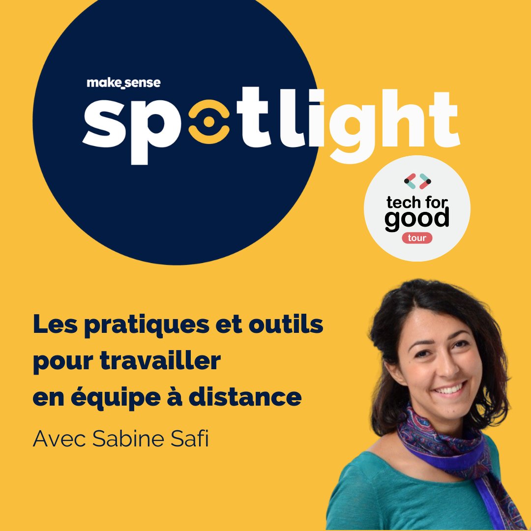 ⭐ Ce soir à 18h : nouveau spotlight, #webinaire ouvert et gratuit sur la #tech au service des associations, organisé par <a href="/makesense/">makesense</a>.

Cette semaine : "Les pratiques et outils pour travailler en équipe à distance"

🚀 Monde d'après : nous voilà !
👉ow.ly/5tIR50Eqlu7