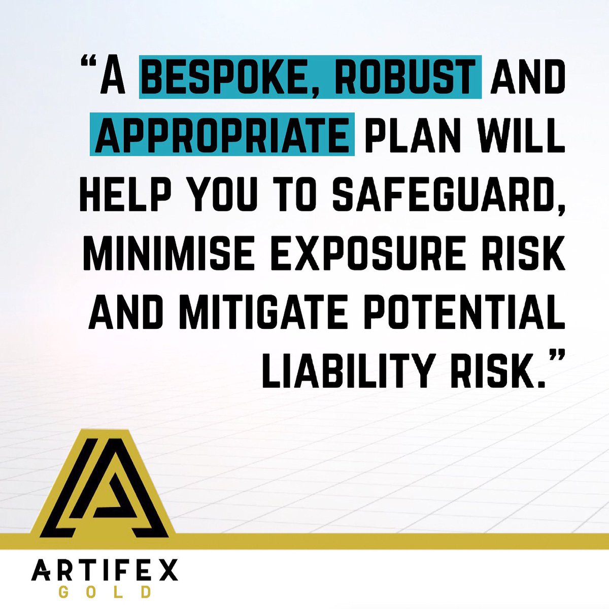 Bespoke, Robust &amp; Appropriate planning is key in safeguarding your business. ✔️

💻 artifexgold.com⠀
⠀
#covid19vaccination #vaccinationcentres #safeevents #workingsafely #healthandsafety #projectmanagement