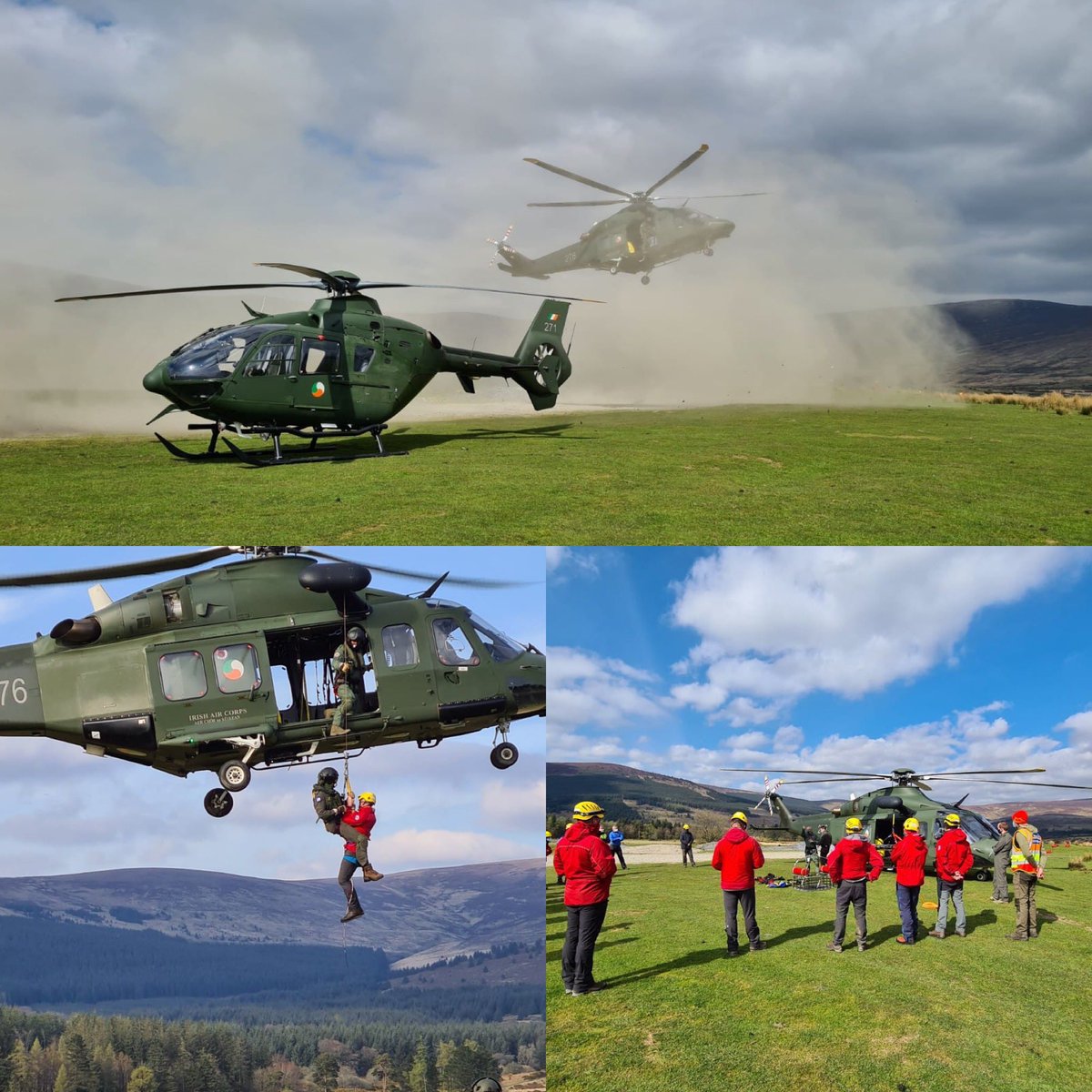 Thanks to @GlenofImaalMRT for joining us in a #moutainrescue training exercise. #301Sqn and #302Sqn joined to conduct exercises with the specialist teams, including #winching by day and by night using our #NVG capabilities.