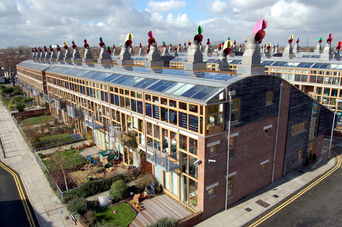 First up is  #BedZED - the trailblazing eco-development that's gone down in history as the first large-scale, mixed-use  #sustainable community in the UK