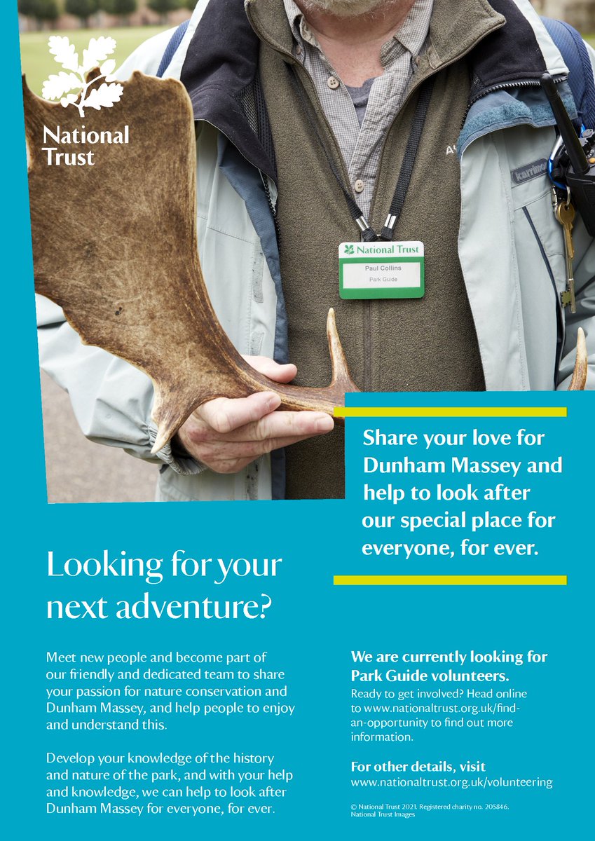 The National Trust are looking for volunteers at Dunham Massey! You can find more information on the volunteer role via their website: nationaltrust.org.uk/volunteer