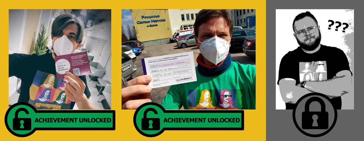 Mikołaj i Tomek już po pierwszej dawce. Paweł jest hardcorem i przeciwciała nabył w sposób naturalny. Wszystkim Wam życzymy zdrowia i szybkiego terminu szczepienia!
#marsznaszczepienie #marszdlanauki #szczepimysie <a href="/MDN_PL_Official/">Marsz dla Nauki Polska</a>