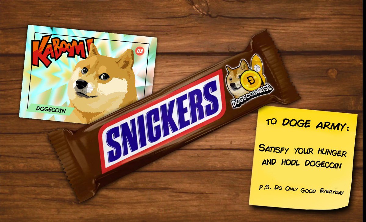 NFTsEveryday's tweet image. Eating a @SNICKERS bar to cap off #dogeday and tbh I’m not at all disappointed! Today was never about getting rich, today was about celebrating #doge and bringing more awareness to our favorite crypto.

In my opinion today was a huge W for #dogecoin

Retweet &amp;amp; share if you agree!