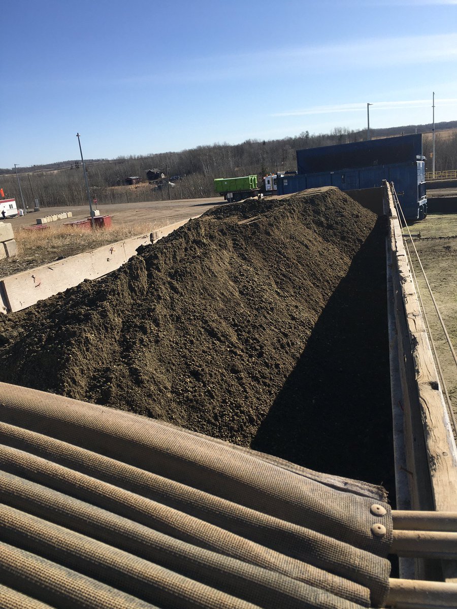 BioSul blades on the spreader and started hauling BioSul out of FSJ. Cheapest Sulphur on the market, great for soil health ( no salt) and get AMS out of the drill. 70% Elemental Sulphur / 30% compost.