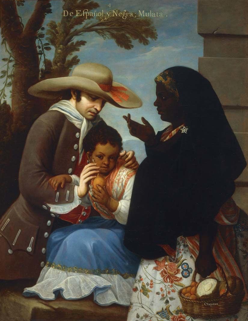 But it’s possible that they were destroyed because of the taboo nature of the relationship, interracial couples were common in Spain & Portugal at that time. Photo: A “casta painting”