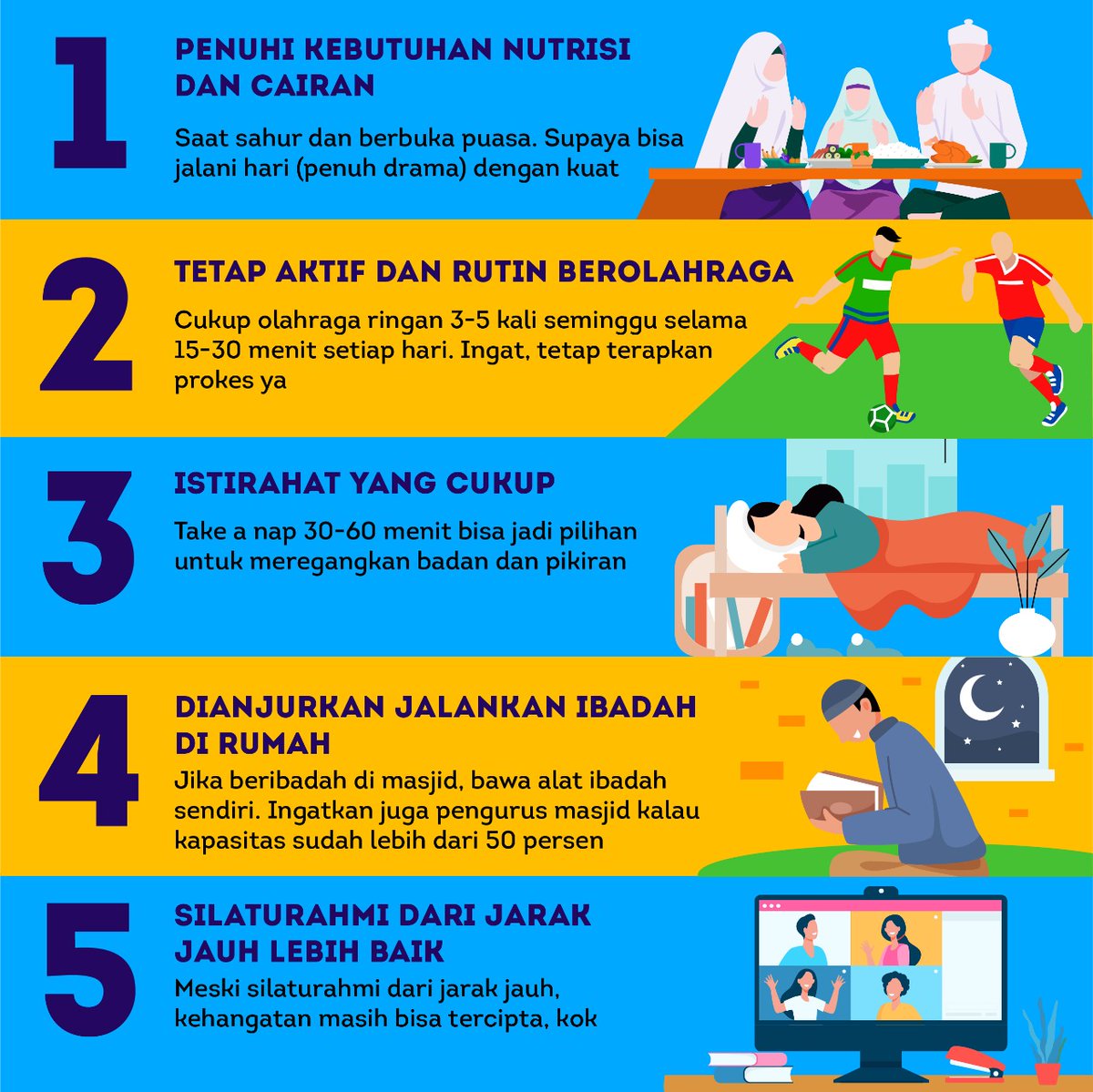 humasjabar's tweet photo. Nah! berikut #TimHumasJabar kasih beberapa tips sehat berpuasa di tengah pandemi, supaya kebugaran dan sistem imun tubuh tetap terus terjaga 😉

@ridwankamil @PaUuRuzhanul @SWangsaatmaja @ata_lia 
 
#JawaBarat #JabarTanggapCovid19 #SilihTulungan https://t.co/jKKrRF6Drc