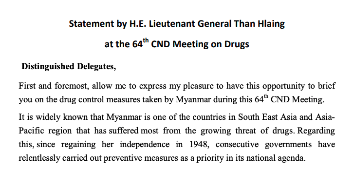 The #Myanmar military is a cartel committing atrocity crimes &amp; grand corruption with total impunity. So WHY did <a href="/UNODC/">UN Office on Drugs & Crime</a> invite a US-sanctioned war criminal to its narcotics conference, representing a criminal junta?

<a href="/UN/">United Nations</a>: STOP legitimising the illegal junta &amp; protect the ppl!