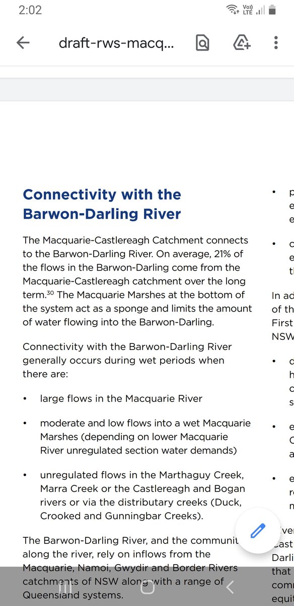 The Macquarie-Wambool River is a critically important tributary of the Barwon-Darling. 21% of flows in the Barwon-Darling come from the Macquarie-Wambool. As stated in the Regional Water Strategy signed off by  @melindapaveyMP  @MacqFoodnFibre 1/