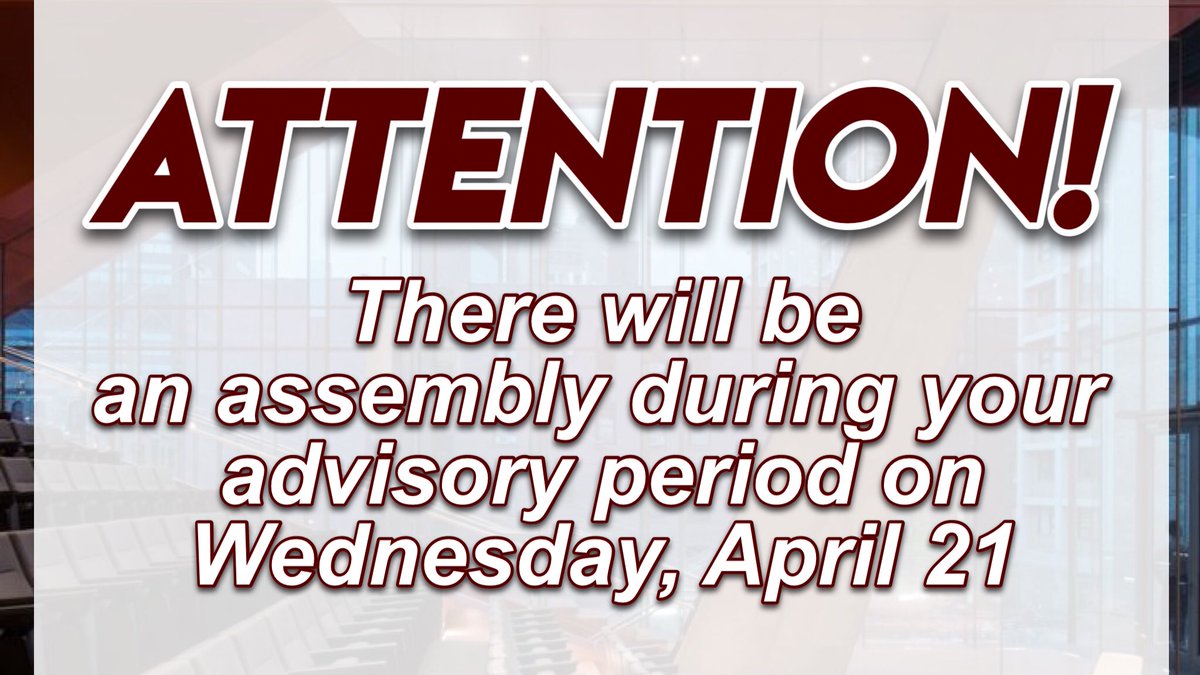 dpmhsclass2021's tweet photo. Be sure to log into to tomorrow’s assembly using the appropriate zoom link! 

Homeroom H
11:30am -12:00pm
Zoom Link: https://t.co/UT6c0wOc2B 

Homeroom L
12:30pm - 1:00pm
Zoom Link: https://t.co/oIjmxaD2x8

(1/2) https://t.co/PZ7vtpVil4
