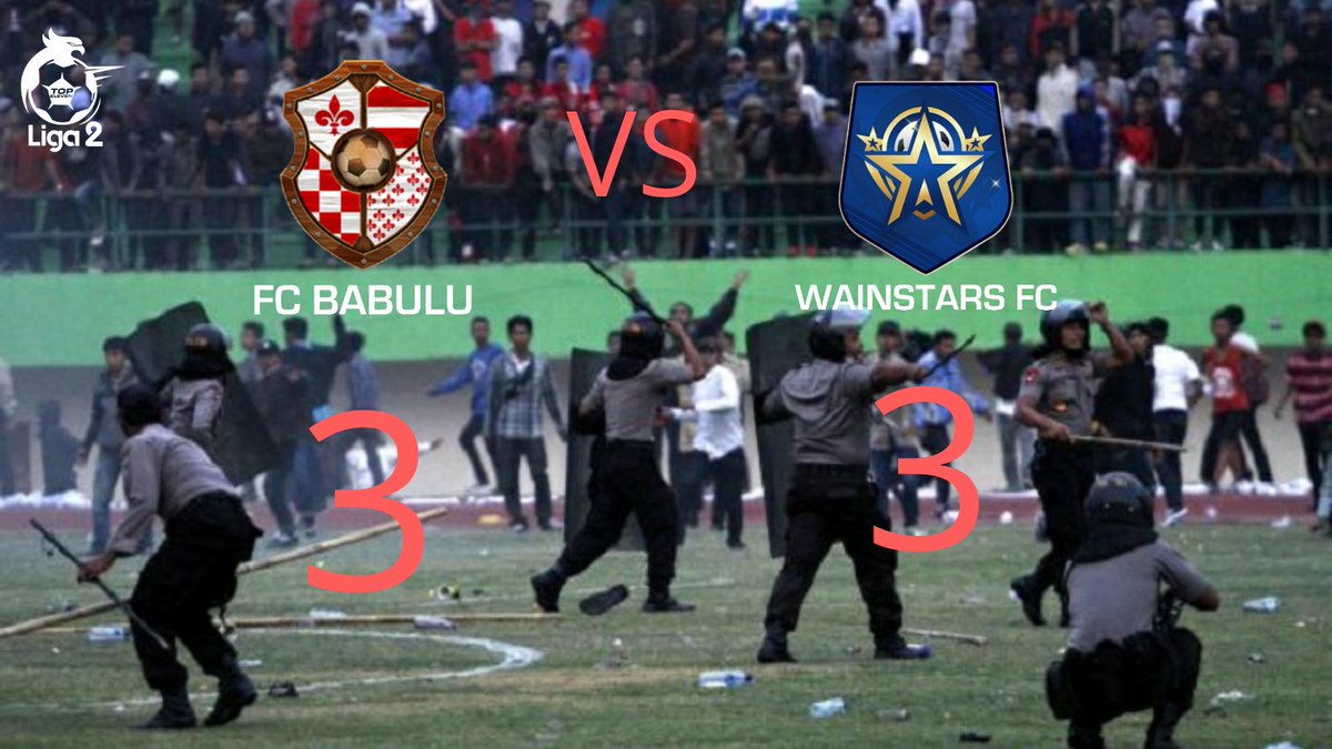 fcbabulu's tweet photo. Day 19 
hasil seri 3-3 melawan @wainstars dalam lanjutan #Liga2TopEleven #LTEI 
Tensi panas dari awal laga meski panitia sudah mengingatkan jangan rusuh. para suporter tidak bisa menahan emosi ketika M.Lonely membobol gawang babulu di menit 77' pertandingan pun berakhir imbang https://t.co/fuwKIcqyD8