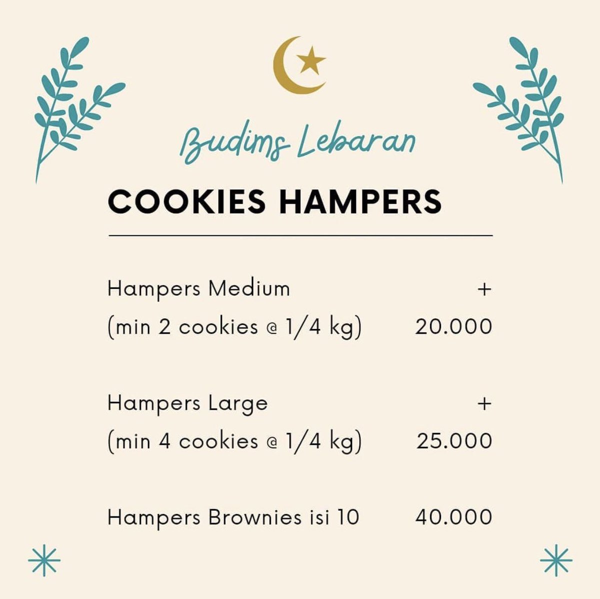 Lebaran cookies series from Budims!

Yuk Pre Order sekarang, Pesanan di terima sampai tgl 5 mei 2021 👋🏼

instagram.com/p/CNov5usgpvm/…