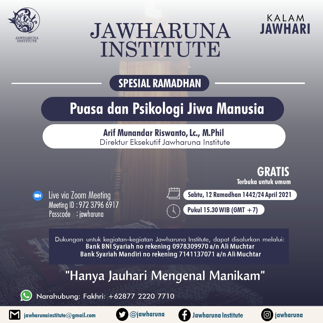 jawharuna's tweet photo. https://t.co/o55U6a8ZkP

https://t.co/wxZ1tXZfKd

#jawharuna #kalamjawhari #ramadhan #puasa #psikologi #jiwamanusia https://t.co/kXgyqlAs39