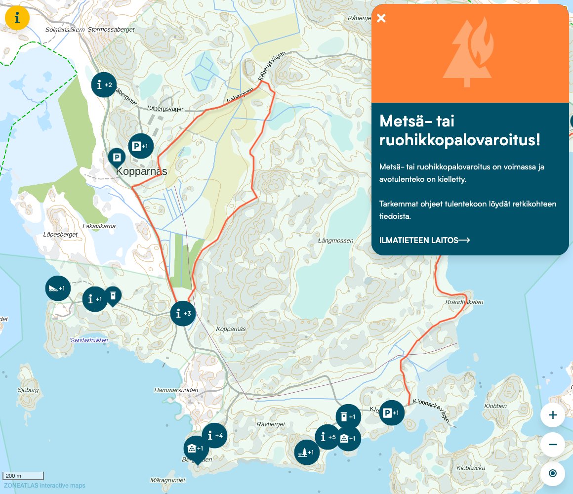 zoneatlascom's tweet photo. Here's a fresh look at our latest creation.
#Uuvi is home to around 40 outdoor recreation areas, and we put them all on a beautiful map.
#maps #hiking #gischat https://t.co/MsJTMBWRdD