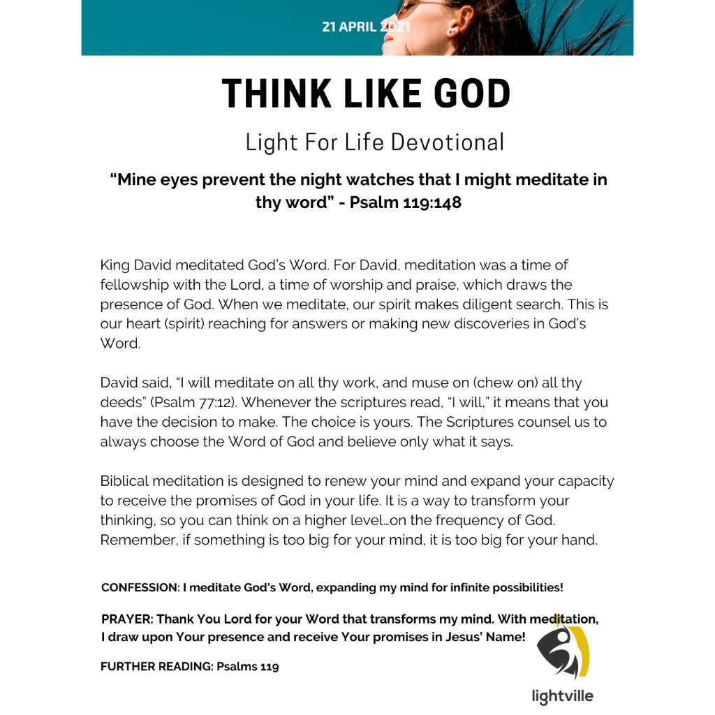 lightvillecc's tweet photo. #DailyDevotional #ThinkLikeGod #Lightville #LightvilleAbuja https://t.co/IBQx7kNC6Z