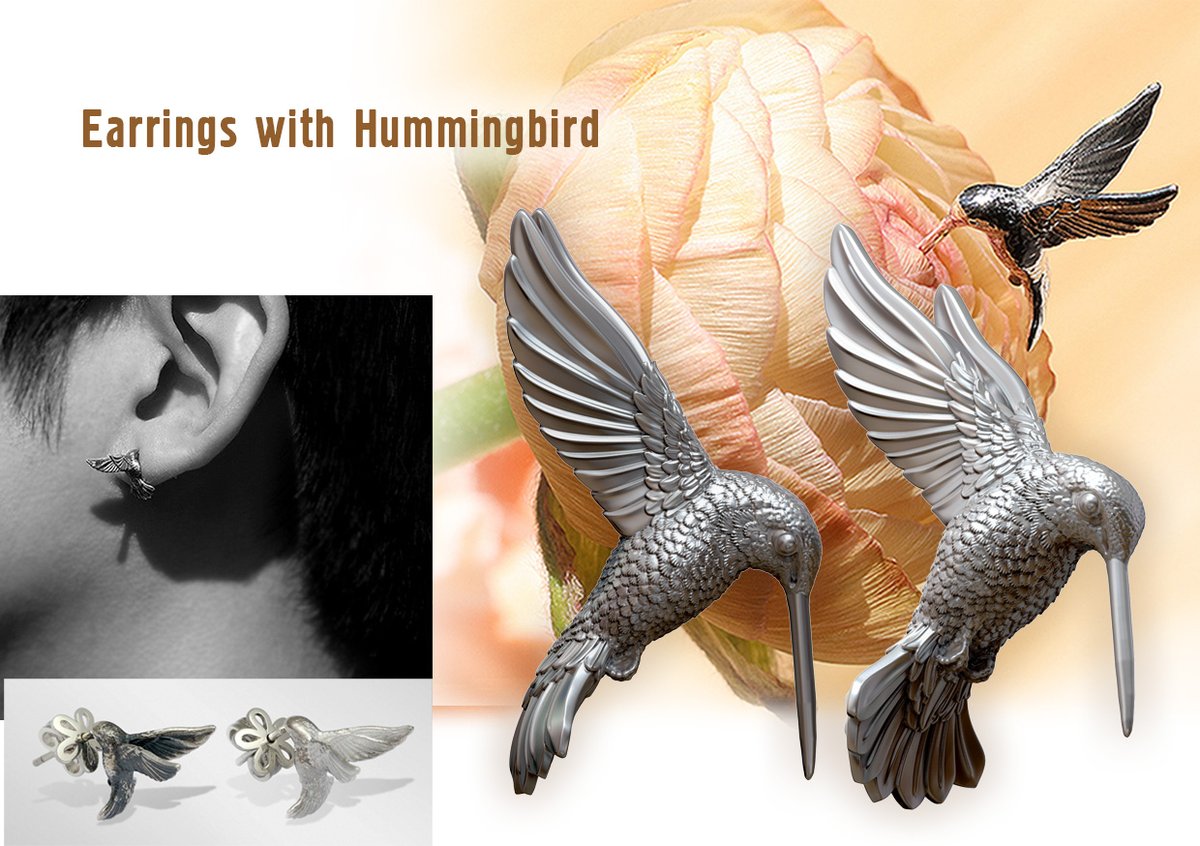 3dworker_ru's tweet photo. Earrings with Hummingbird
My partners - Masters Jewelers from Blendoff manufactured earrings from the model developed by me:
#earrings #jewelry #hummingbird #jewelrydesign #3d #3dmodeling #3ddesign #bird  #silver #gold #art #blendoff https://t.co/BSnW1UkCbK