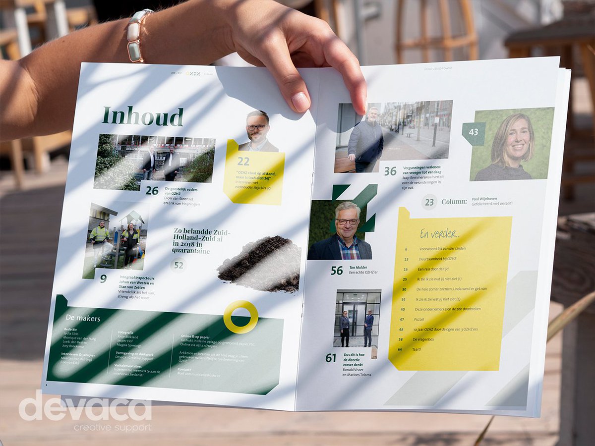 devacanl's tweet photo. Omgevingsdienst Zuid-Holland Zuid (OZHZ) viert deze zomer het 10 jarig bestaan. Devaca ontwierp het speciale jubileummagazine! https://t.co/8Md3wgn98d