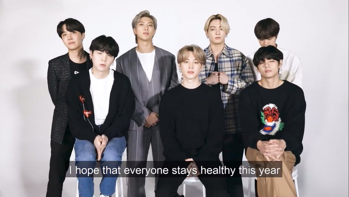 YOONGI: “I hope that everyone stays healthy this year so we see you at the show”