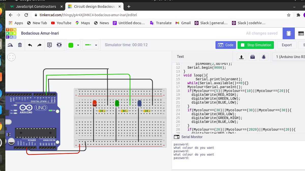 BeckyMuhindi's tweet image. #codeHive2021 
#100DaysOfCode 
#Day 14:Lighting a LED using password
#WomenWhoCode