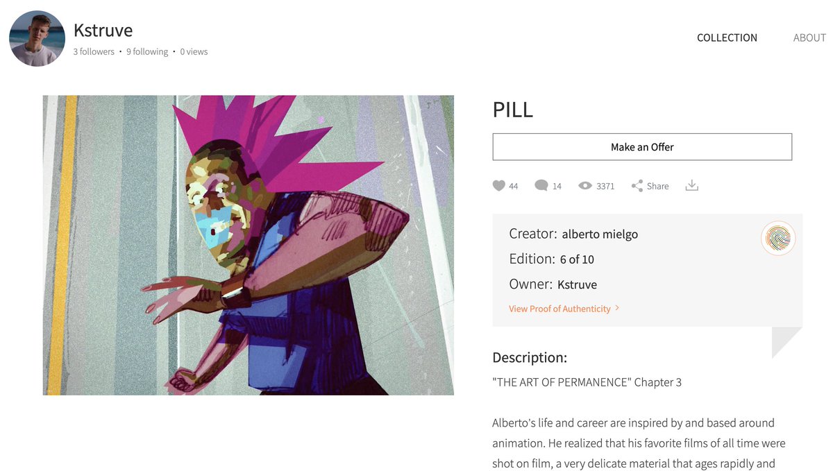 KonStruve's tweet image. HOLY SHIT! 
I WAS LUCKY ENOUGH TO GET THE OPPORTUNITY TO BUY THIS WORK BY THE VISUAL GENIUS #ALBERTOMIELGO ! 
I AM ETERNALLY GRATEFUL! @makersplaceco 

#nftcollector #nftcollectors #NFTartist #