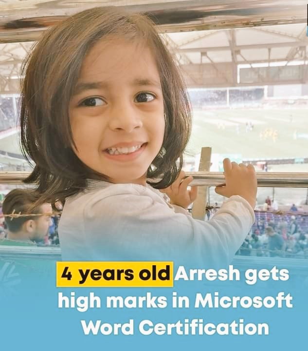 AbdulBasitKhan_'s tweet photo. 4-Year-Old #AreeshFatima, from #Karachi Aces the #MicrosoftCertifiedProfessional Exam. Minimum score required to clear this exam is 700 whereas #Areesh managed to scored 831 points. #Areesh plans on memorizing the #HolyQuran by the age of 6.
@Microsoft @ImranKhanPTI @HamidMirPAK https://t.co/uUI3VvkYuR