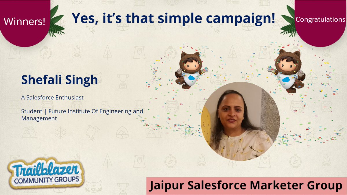 jaipurmarketers's tweet image. @Shefalis73 put her creative best hat on to market our last post using 'Audience Segmentation' best practice and won a $200 certification voucher.

Well played, Shefali 👏👏👏

RSVP now to learn more about IP Warming: lnkd.in/dmgusyF

#jaipurmarketers #IPWarming