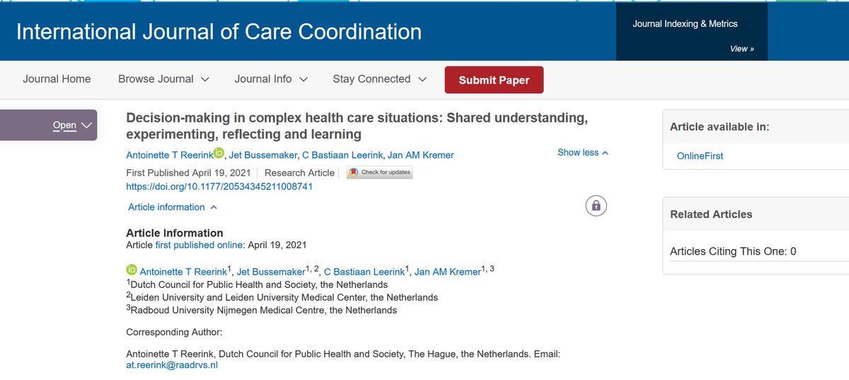 ATReerink's tweet photo. Lees ons artikel in het International Journal of Care Coordination over het advies van de @raadRVS Hoor mij nou! https://t.co/sRXwvbBEZD Vers van de pers. https://t.co/Ckiegvu2Uq