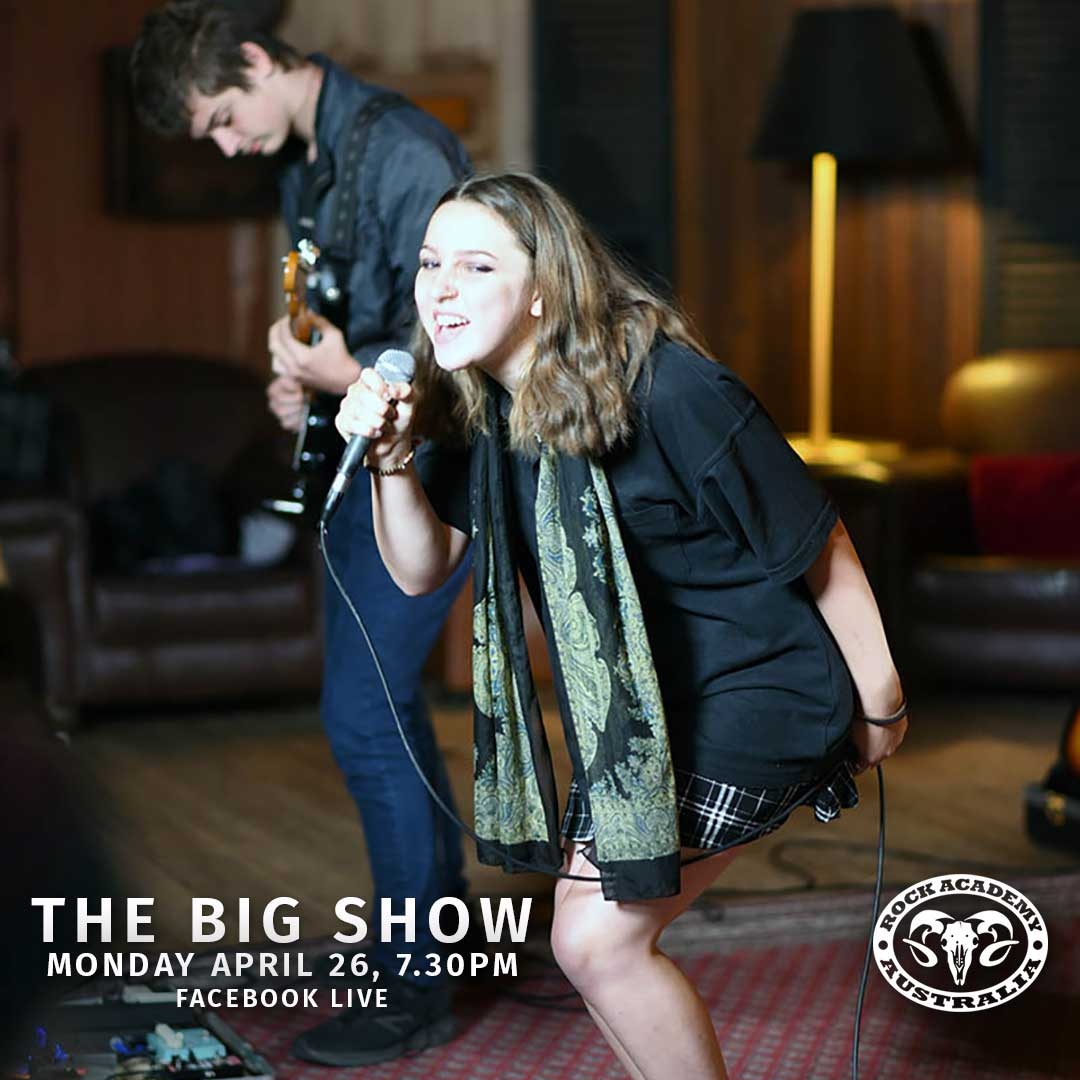 RockAcademyAus's tweet photo. The Big Show 23. 
Premieres at 7.30pm on April 26.
Facebook Live

https://t.co/HmmzkplQtK
Image: https://t.co/IOCEmxGlrH

#originalmusic #livemusic #rock #melbourne #rockacademy #teenagers #schoolholidays #liveshow #music #capturedbymichele https://t.co/kUReaE4Vy7