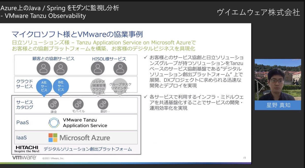 yoshioterada's tweet image. マイクロソフト、VMware &amp;amp; 日立ソリューションズの協業事例
#JavaOnAzure