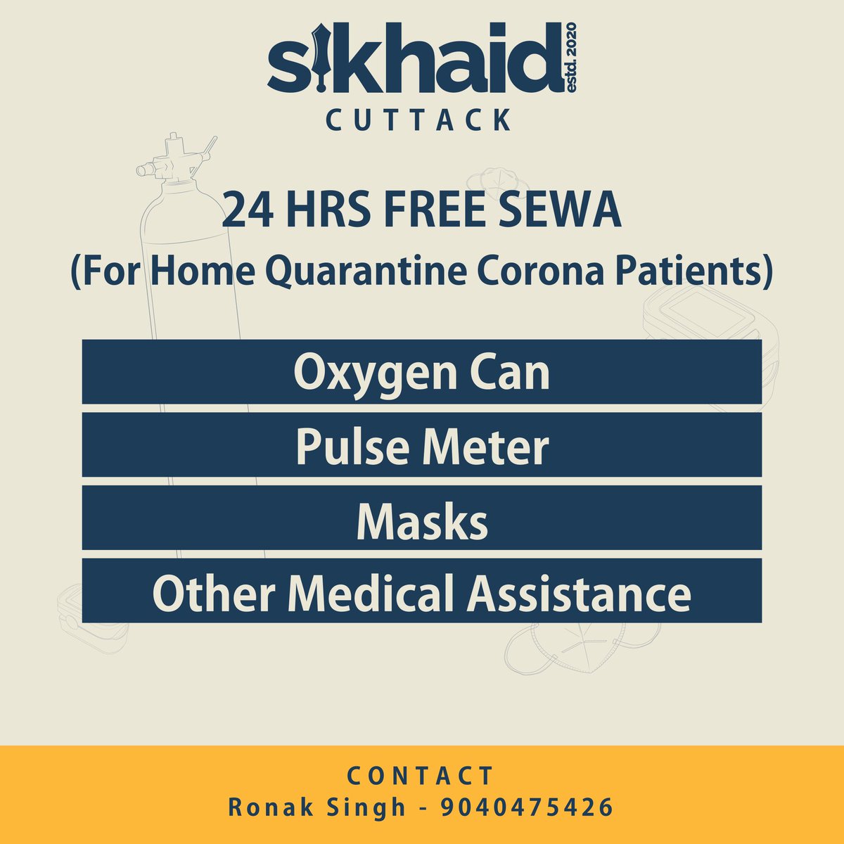 sikhaid_'s tweet photo. "Our Oxgyen drive is active again" 

We at SikhAid have recognised the need of the hour and have started distributing Oxygen Cylinders to Covid-19 patients for free.
Rt for visibility.

ONLY ACTIVE IN CUTTACK AND BHUBANESHWAR FOR RIGHTNOW.
#COVIDEmergency2021 #COVID19 https://t.co/3hm3CHYIiD
