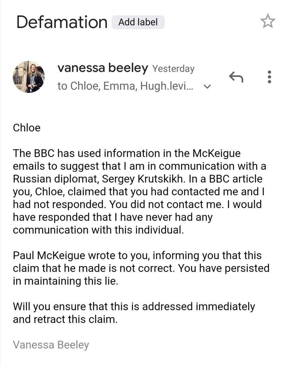 4. The Daily Beast then ran an article, also making the claim that originated at  #BBC. They also failed to contact me to verify. So,  @chloehadj is effectively running a defamation campaign based entirely on falsehood. BBC allow this?Last night I wrote again to  @BBC 